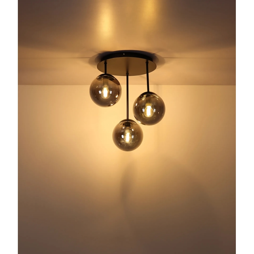 Globo - Накладен полилей 3xE14/25W/230V черен