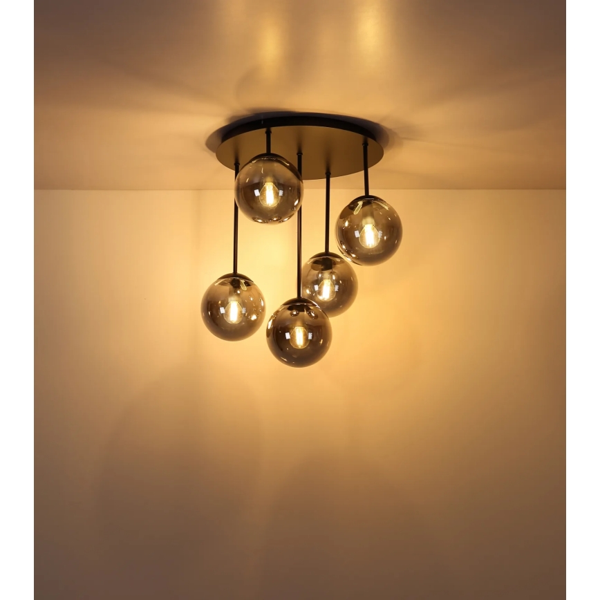 Globo - Полилей за таванен монтаж 5xE14/25W/230V, черен