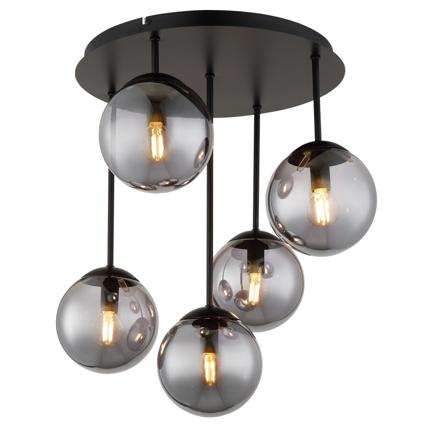 Globo - Полилей за таванен монтаж 5xE14/25W/230V, черен