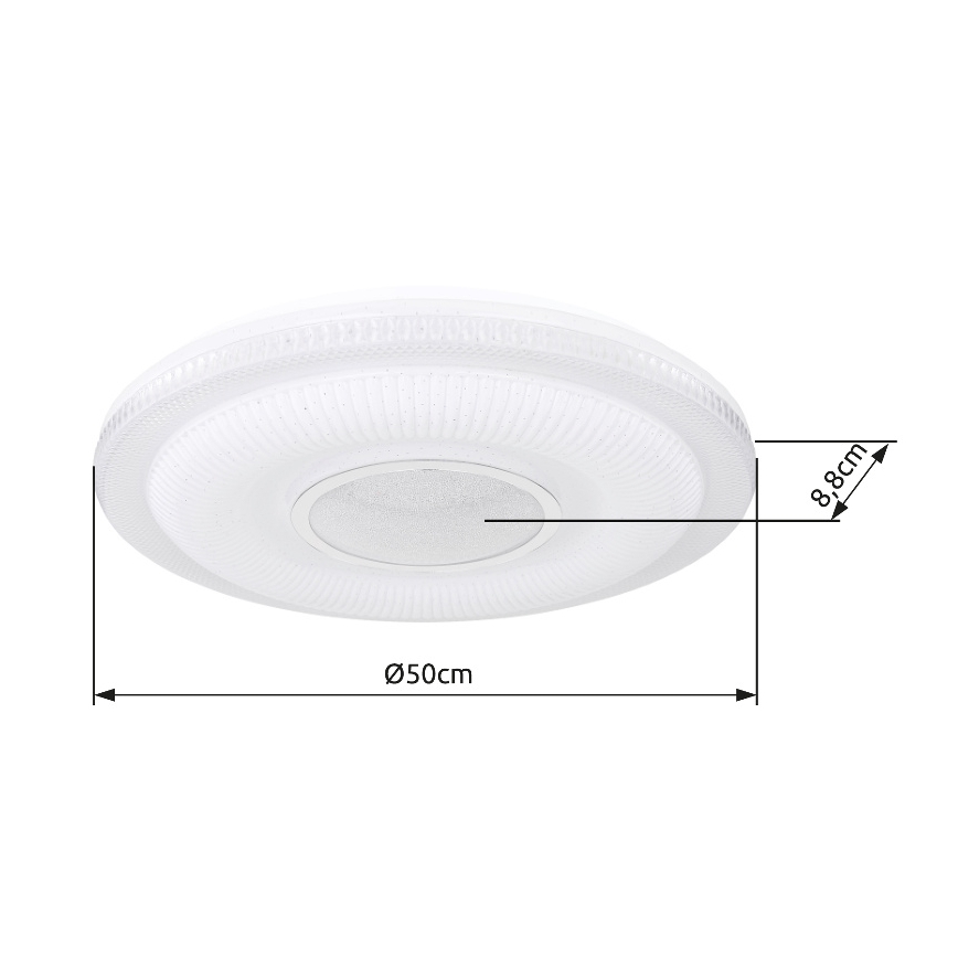 Globo - LED регулируемо таванно осветително тяло LED/30W/230V 3000-6500K диаметър 50 см бяло Wi-Fi Tuya + дистанционно управление