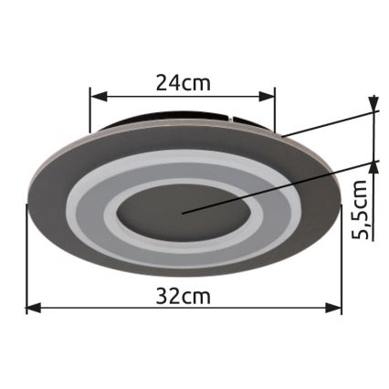 Globo - LED Плафониера LED/24W/230V 3000K Ø 32 см антрацит