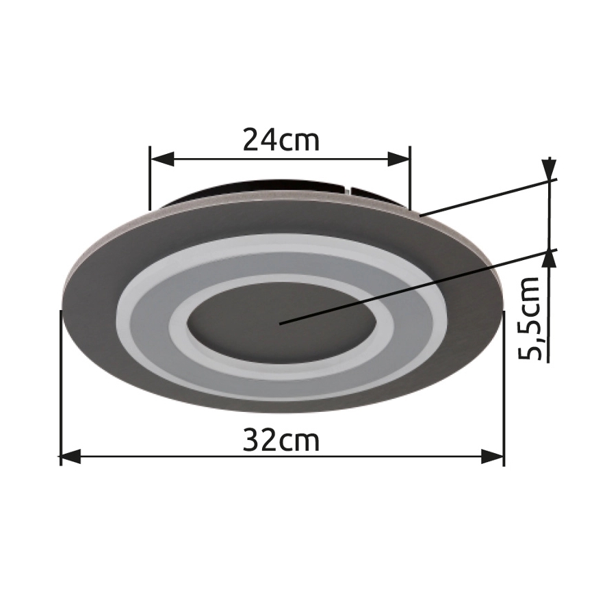 Globo - LED Плафониера LED/24W/230V 3000K Ø 32 см антрацит