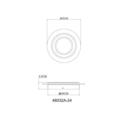 Globo - LED Плафониера LED/24W/230V 3000K Ø 32 см