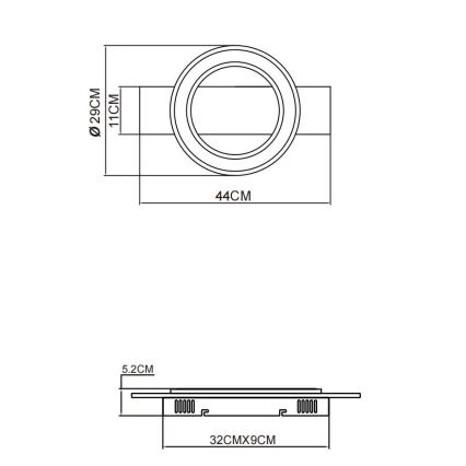 Globo - LED Плафониера LED/18W/230V кафяв