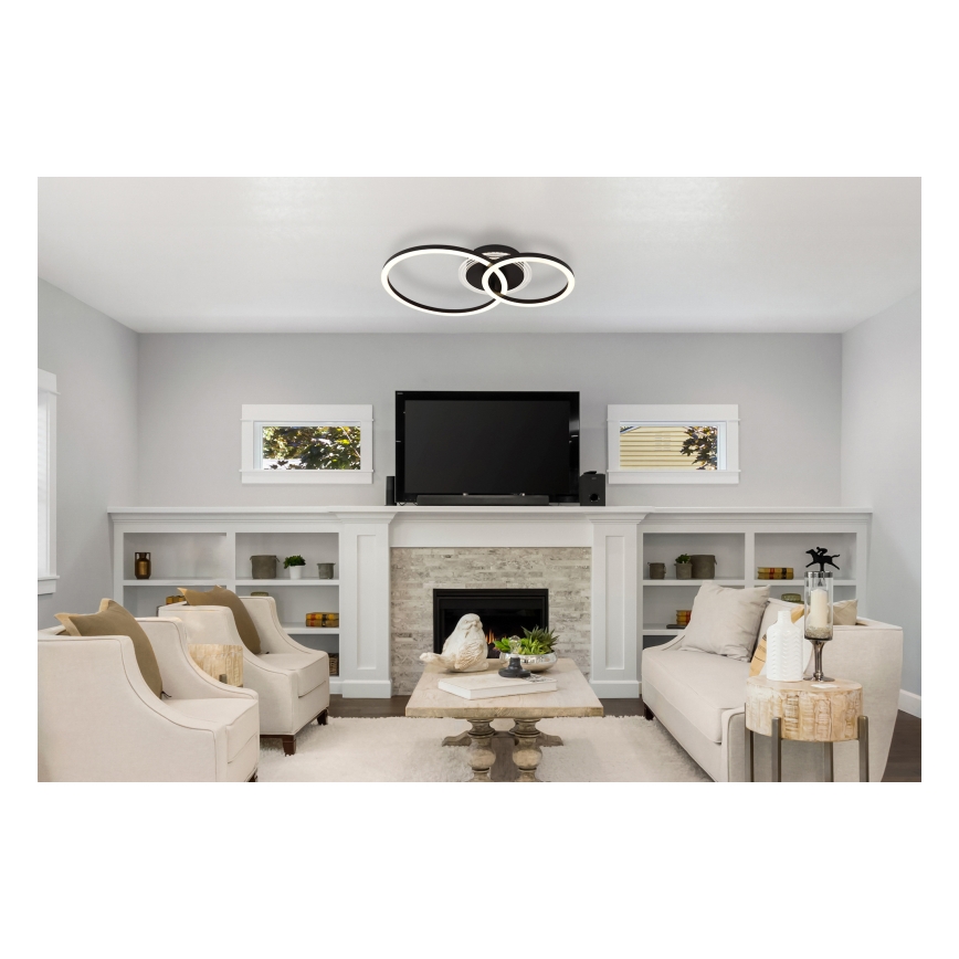 Globo - LED Плафониера LED/30W/230V 2700/4500/6500K Ø 33x50 см черен