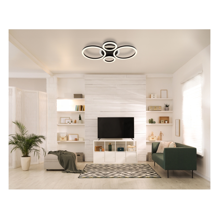 Globo - LED Плафониера LED/40W/230V 2700/4500/6500K Ø 35,5x53 см черен