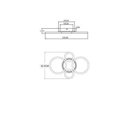 Globo - LED таванно осветително тяло LED/40W/230V 2700/4500/6500K Ø 35,5x53 cm месинг