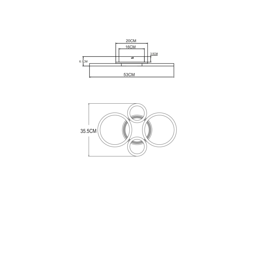 Globo - LED таванно осветително тяло LED/40W/230V 2700/4500/6500K Ø 35,5x53 cm месинг