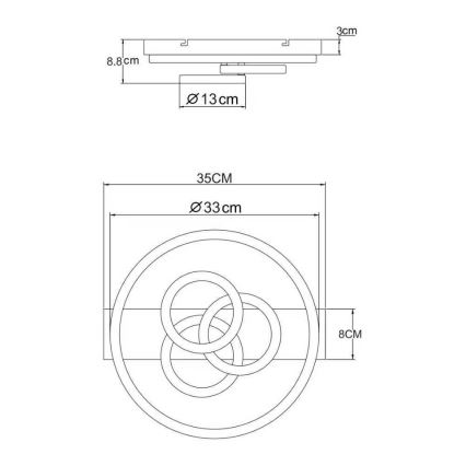 Globo - Димируемо LED таванно осветително тяло LED/40W/230V 2700-6500K Ø 35x33 cm бежово + дистанционно управление