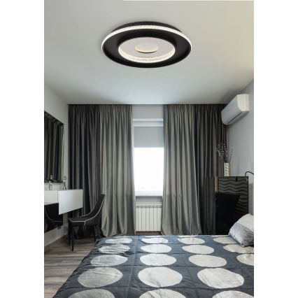 Globo - LED Димируем плафон LED/30W/230V 2700-6500K Ø 52,5 см черен + дистанционно управление