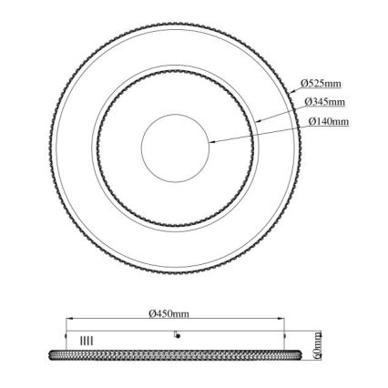 Globo - LED Димируем плафон LED/30W/230V 2700-6500K Ø 52,5 см черен + дистанционно управление