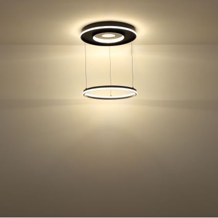 Globo - LED регулируема полилей на кабел LED/54W/230V 2700-6500K Ø 60 см черен + дистанционно управление
