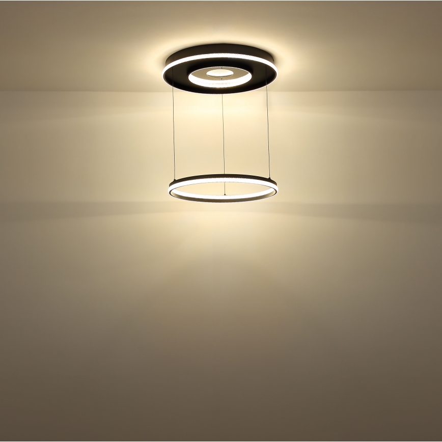 Globo - LED регулируема полилей на кабел LED/54W/230V 2700-6500K Ø 60 см черен + дистанционно управление