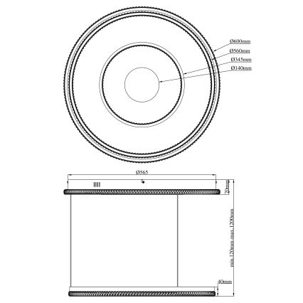 Globo - LED регулируема полилей на кабел LED/54W/230V 2700-6500K Ø 60 см черен + дистанционно управление