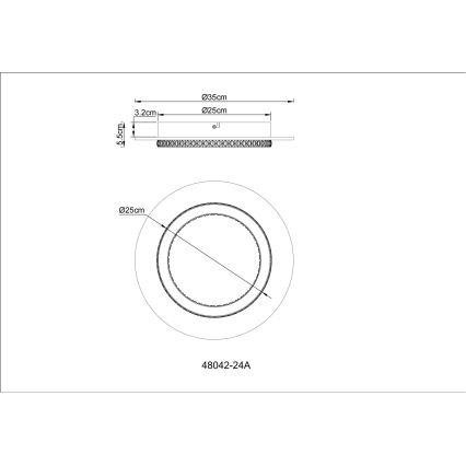 Globo - LED таванно осветително тяло LED/24W/230V 3000/4000/6500K Ø 35 см антрацит