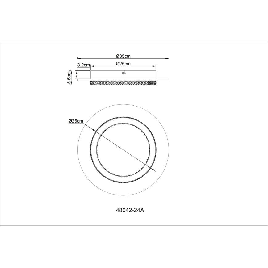 Globo - LED таванно осветително тяло LED/24W/230V 3000/4000/6500K Ø 35 см антрацит