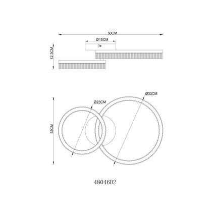 Globo - LED таванно осветително тяло LED/24W/230V 3000K 33x50 cm