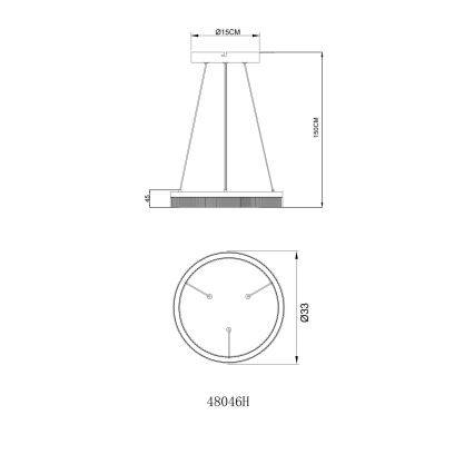 Globo - LED полилей на кабел LED/16W/230V 3000K