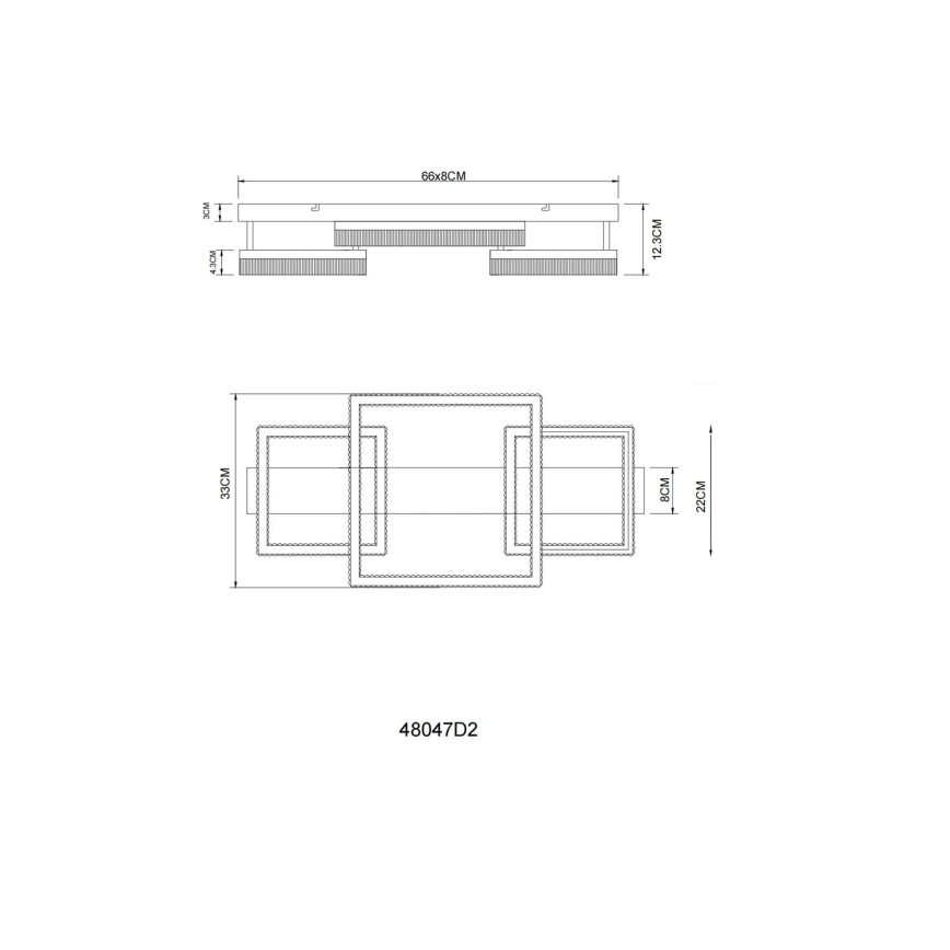 Globo - LED таванно осветително тяло LED/40W/230V 3000K 33x66 cm