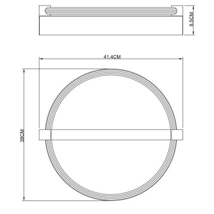 Globo - LED таванно осветително тяло LED/15W/230V 3000K 41,4x38 см черно