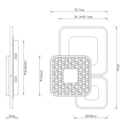 Globo - LED димируемо таванно осветително тяло LED/55W/230V 2700-6000K 65x45,5 cm + дистанционно управление