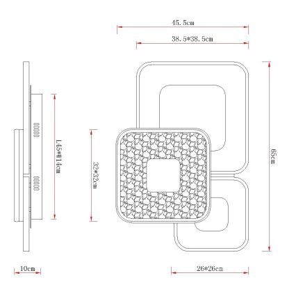 Globo - Димируемо LED таванно осветително тяло LED/55W/230V 2700-6000K 65x45,5 cm + дистанционно управление