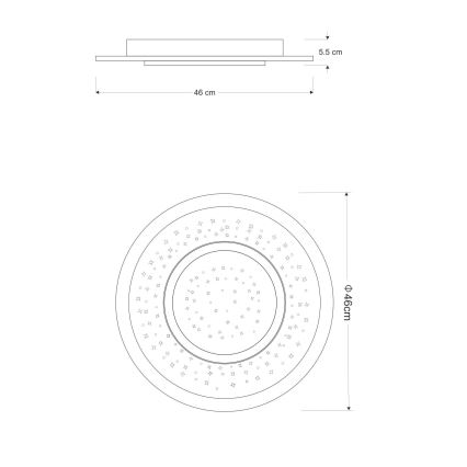 Globo - LED Димируем плафон LED/44W/230V 2700-6000K + д.у.