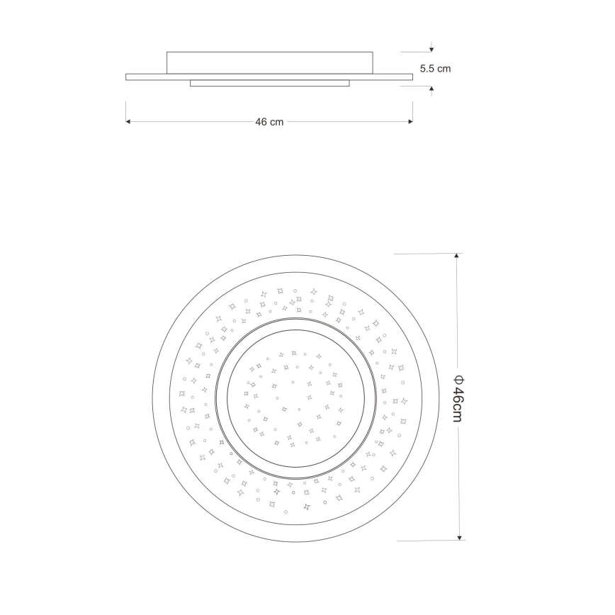 Globo - LED Димируем плафон LED/44W/230V 2700-6000K + д.у.