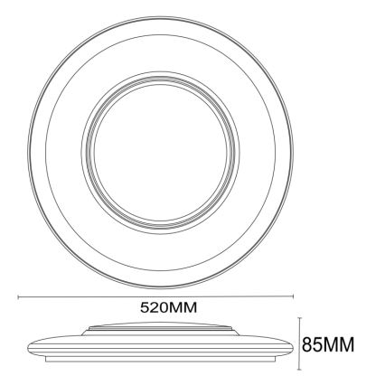 Globo 48311-48 - LED таванна таванна светлина CANDIDA LED / 48W / 230V + д.у.
