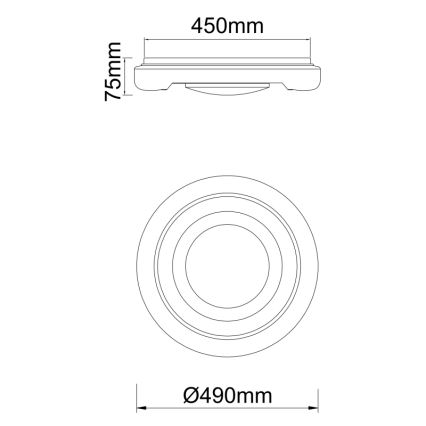 Globo 483111-40 - LED Плафониера RADA LED/40W/230V 2700/4200/6500K Ø 49 см