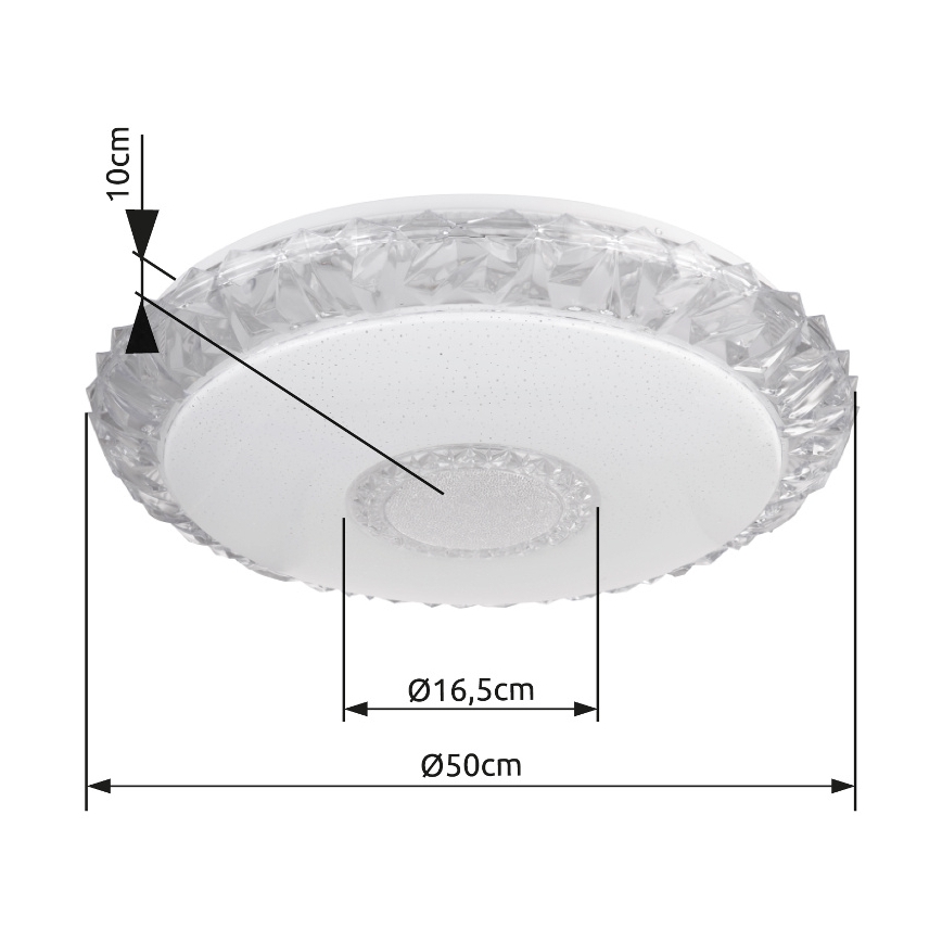 Globo - LED Димируем плафон LED/40W/230V 2700-6500K Ø 50 см Wi-Fi Tuya + дистанционно управление