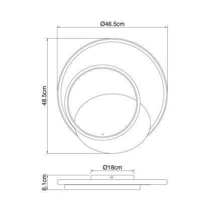 Globo - LED Димируем плафон LED/36W/230V 3000-6000K+ дистанционно управление