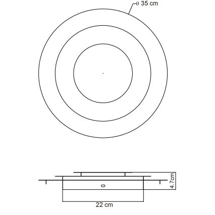 Globo - LED таванно осветително тяло LED/24W/230V 3000K Ø 35 см златно