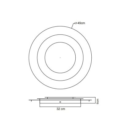 Globo - LED таванно осветително тяло LED/40W/230V 3000K Ø 49 см сребристо