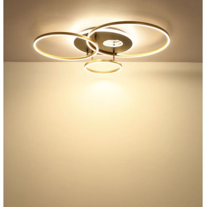 Globo - LED димируемо таванно осветително тяло LED/54W/230V 2700-6500K 90x70 cm антрацит/злато + дистанционно управление