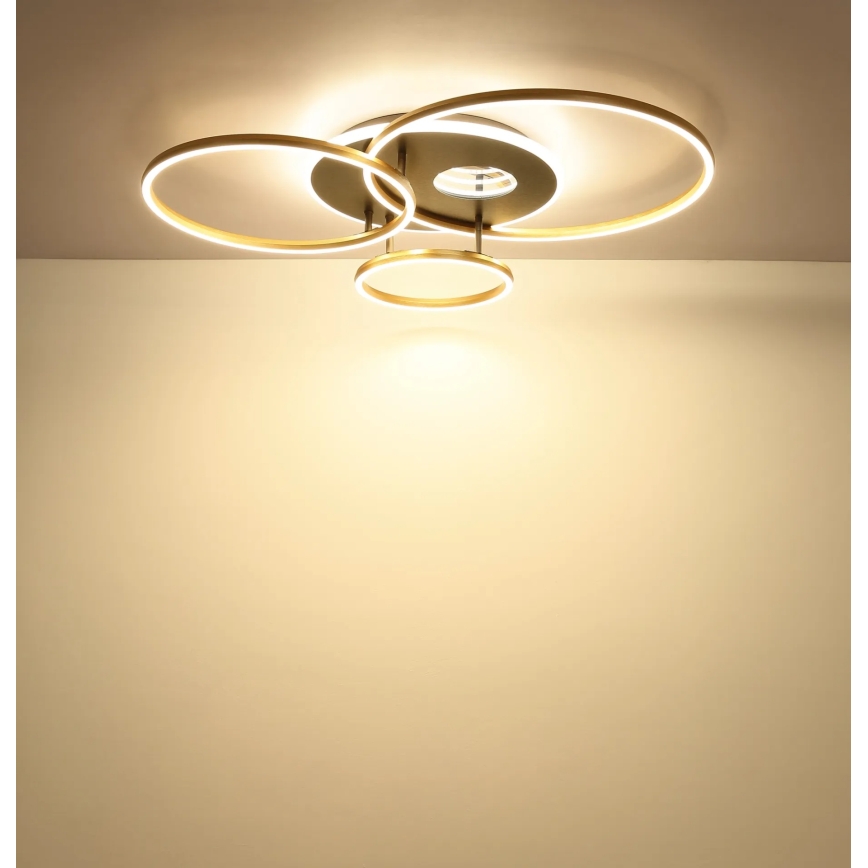 Globo - LED димируемо таванно осветително тяло LED/54W/230V 2700-6500K 90x70 cm антрацит/злато + дистанционно управление