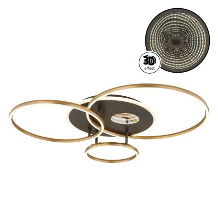 Globo - LED димируемо таванно осветително тяло LED/54W/230V 2700-6500K 90x70 cm антрацит/злато + дистанционно управление