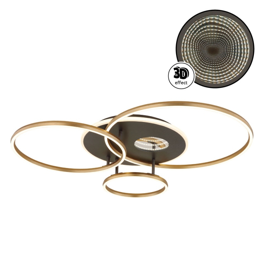 Globo - LED димируемо таванно осветително тяло LED/54W/230V 2700-6500K 90x70 cm антрацит/злато + дистанционно управление