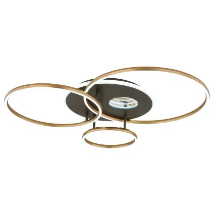 Globo - LED димируемо таванно осветително тяло LED/54W/230V 2700-6500K 90x70 cm антрацит/злато + дистанционно управление