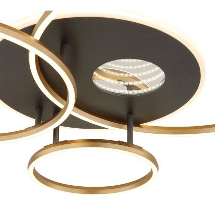 Globo - LED димируемо таванно осветително тяло LED/54W/230V 2700-6500K 90x70 cm антрацит/злато + дистанционно управление