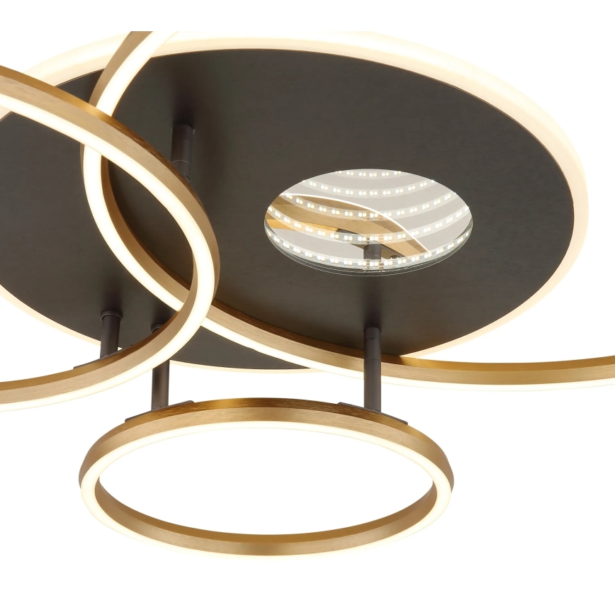 Globo - LED димируемо таванно осветително тяло LED/54W/230V 2700-6500K 90x70 cm антрацит/злато + дистанционно управление