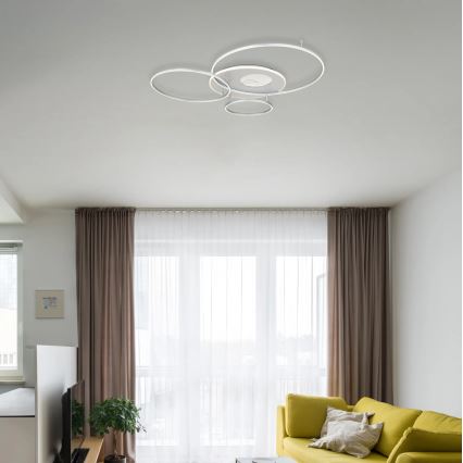Globo - LED димируемо таванно осветително тяло LED/54W/230V 2700-6500K 90x70 cm сребристо + дистанционно управление