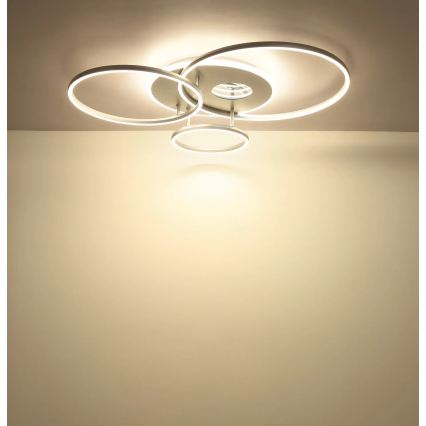 Globo - LED димируемо таванно осветително тяло LED/54W/230V 2700-6500K 90x70 cm сребристо + дистанционно управление