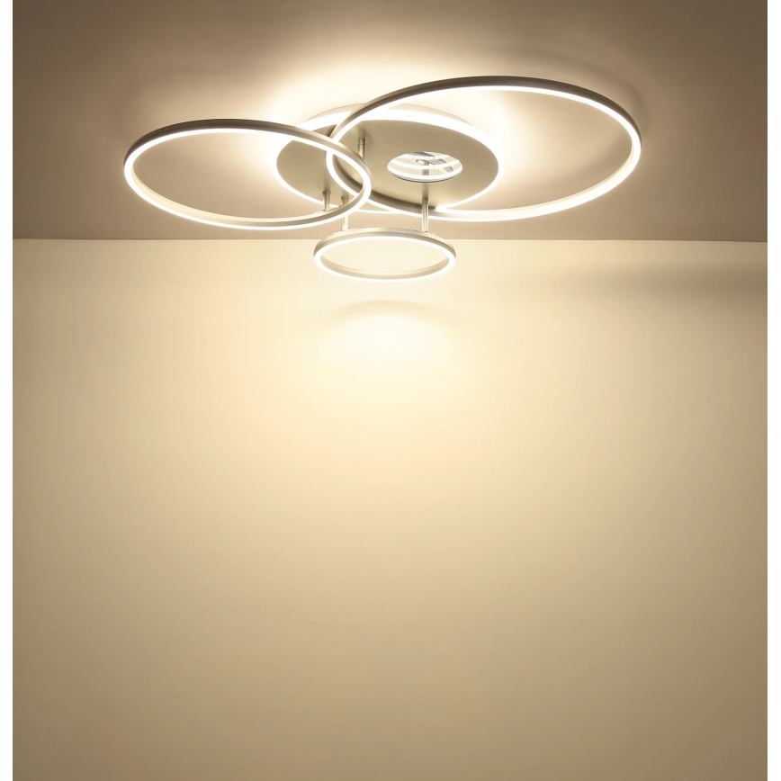 Globo - LED димируемо таванно осветително тяло LED/54W/230V 2700-6500K 90x70 cm сребристо + дистанционно управление
