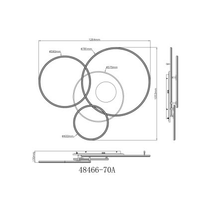 Globo - LED Димируем плафон LED/70W/230V 2700-6500K матов хром + дистанционно управление