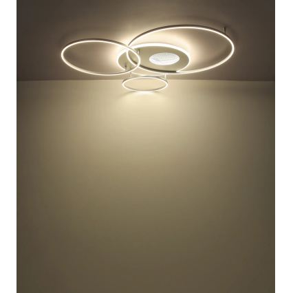Globo - LED димируемо таванно осветително тяло LED/70W/230V 2700-6500K Wi-Fi Tuya матов хром + дистанционно управление