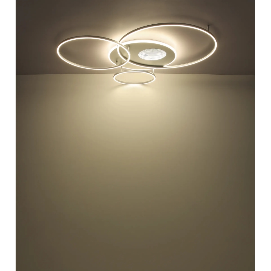 Globo - LED димируемо таванно осветително тяло LED/70W/230V 2700-6500K Wi-Fi Tuya матов хром + дистанционно управление