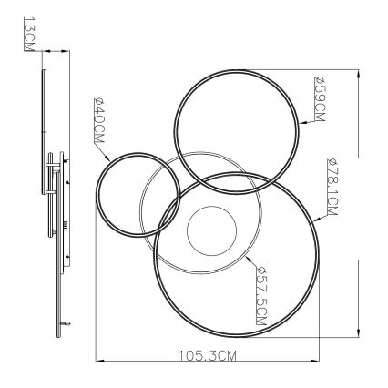 Globo - LED димируемо таванно осветително тяло LED/70W/230V 2700-6500K 105x26,5 cm бяло + дистанционно управление