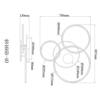 Globo - LED димируемо таванно осветително тяло LED/40W/230V 2700-6500K 70x80,7 cm + дистанционно управление