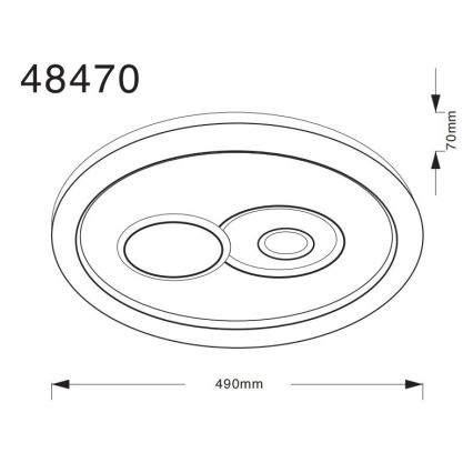 Globo - LED таванно осветително тяло LED/36W/230V 3000/4000/6500K диам. 49 cm